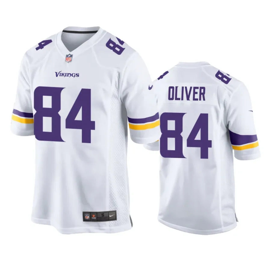 josh oliver vikings white game jersey