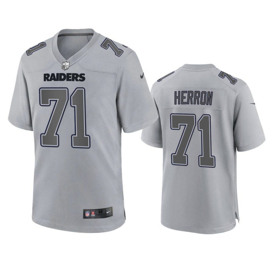 justin herron raiders gray atmosphere fashion game jersey