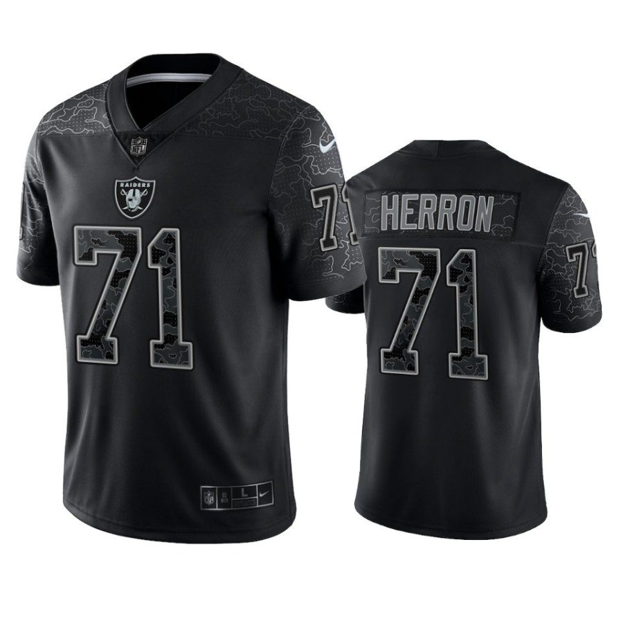 justin herron raiders reflective limited black jersey