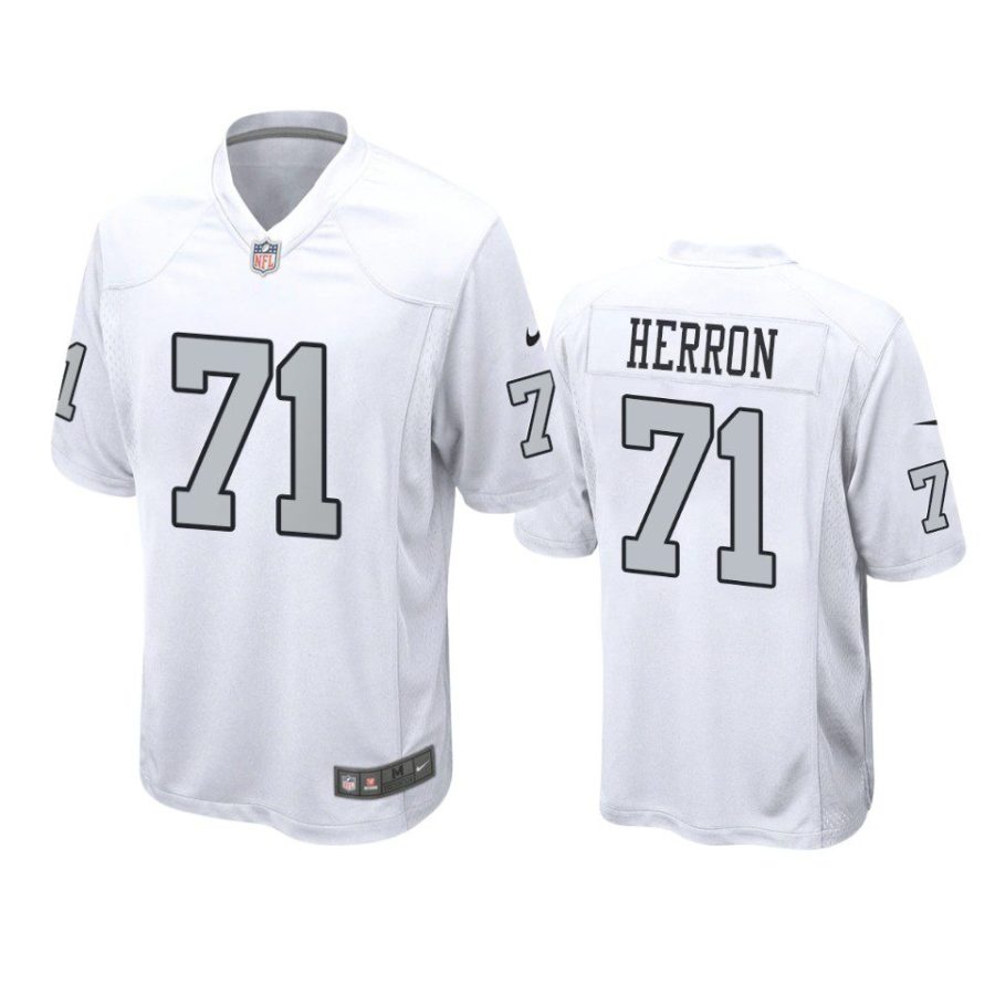 justin herron raiders white alternate game jersey