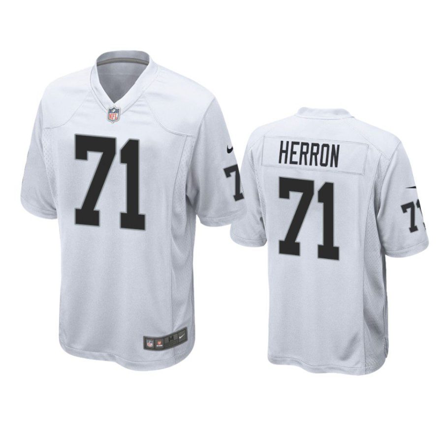 justin herron raiders white game jersey