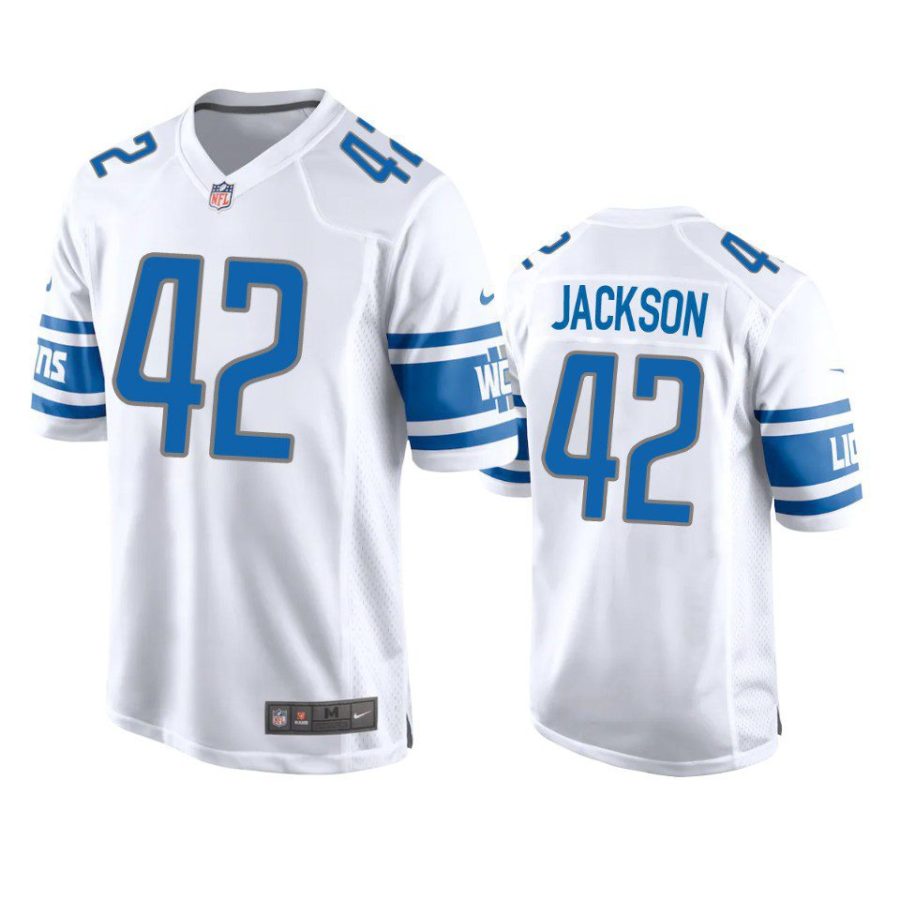 justin jackson lions white game jersey