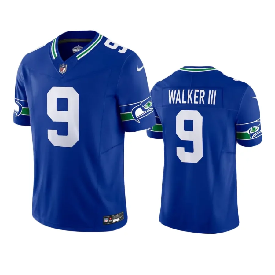 kenneth walker iii seahawks throwback f.u.s.e. limited royal jersey