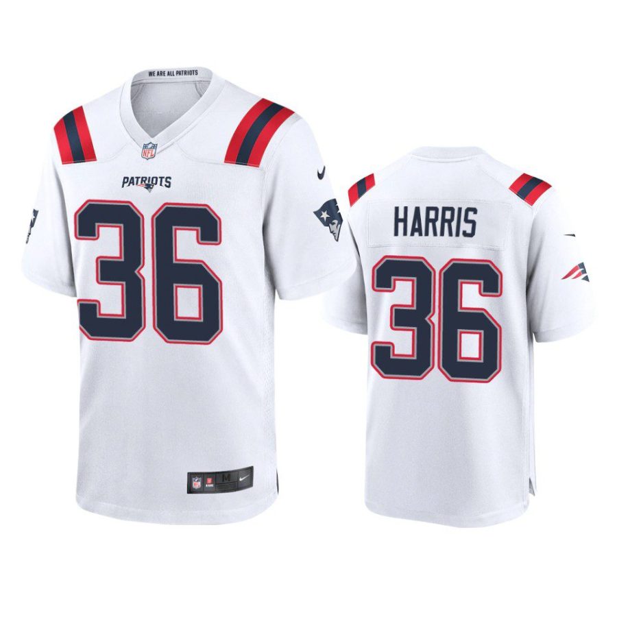 kevin harris patriots white game jersey