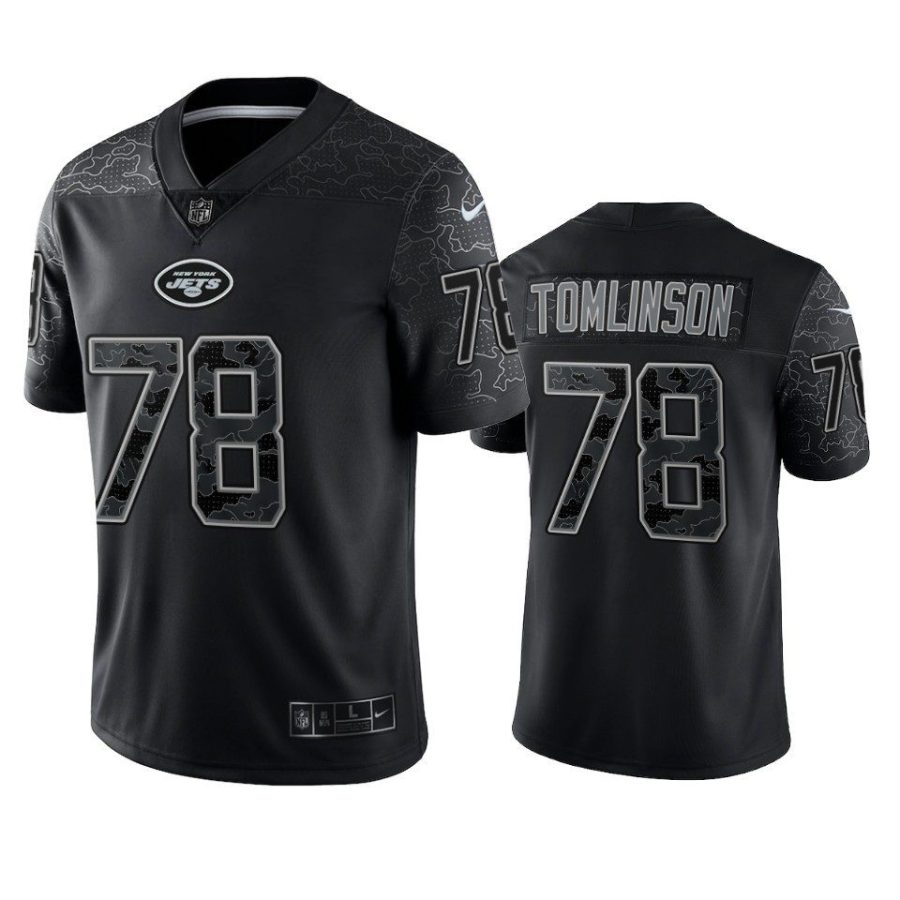 laken tomlinson jets black reflective limited jersey