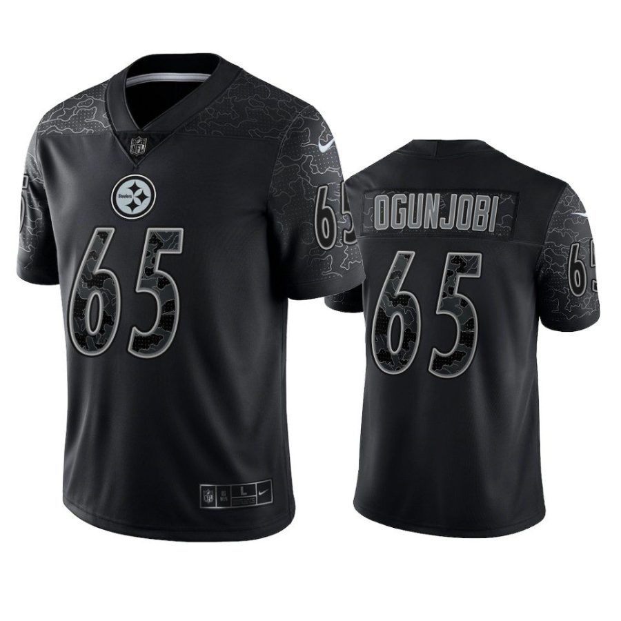 larry ogunjobi steelers black reflective limited jersey