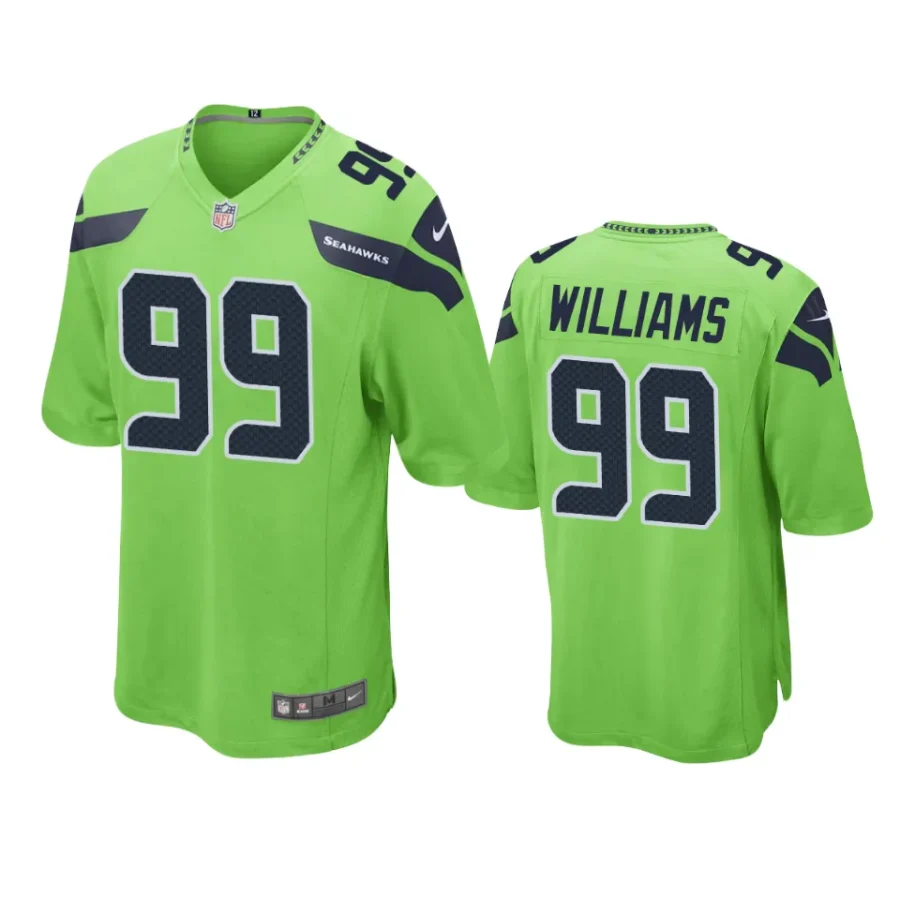 leonard williams seahawks neon green game jersey