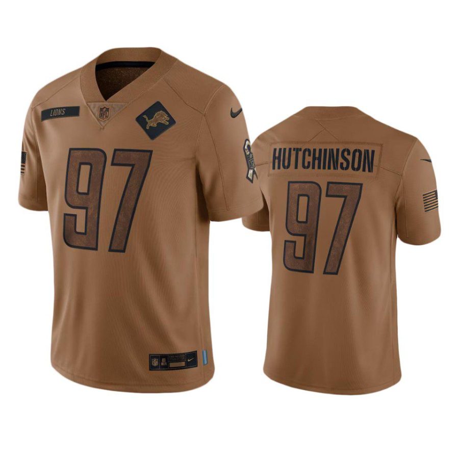 lions aidan hutchinson limited 2023 salute to service brown jersey