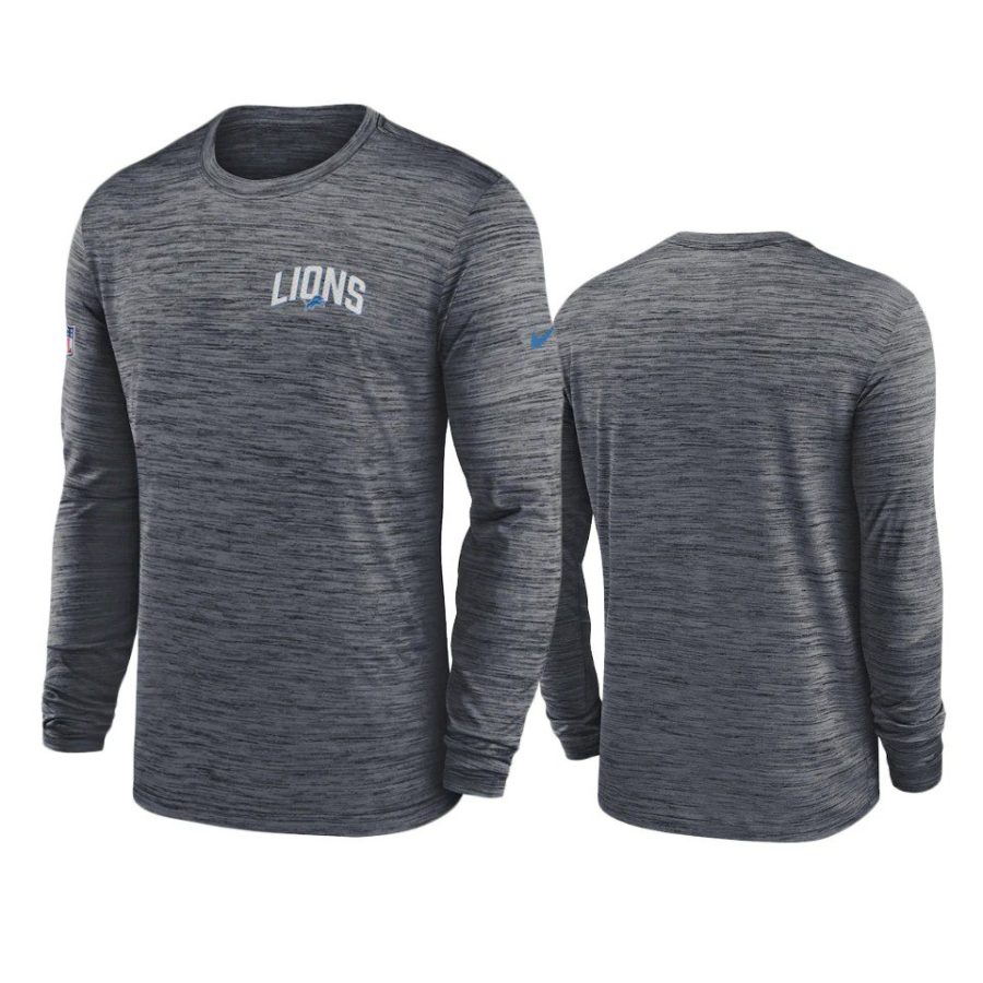 lions anthracite velocity athletic stack long sleeve t shirt