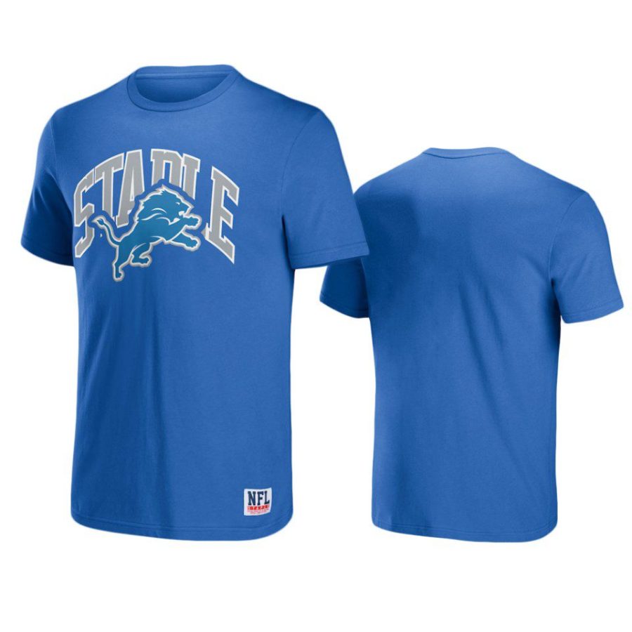 lions blue staple logo lockup t shirt