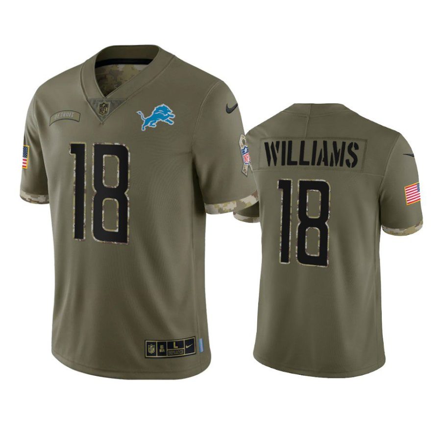 lions jameson williams olive limited 2022 salute to service jersey