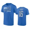 lions jared goff blue 2023 nfc north division champions conquer t shirt