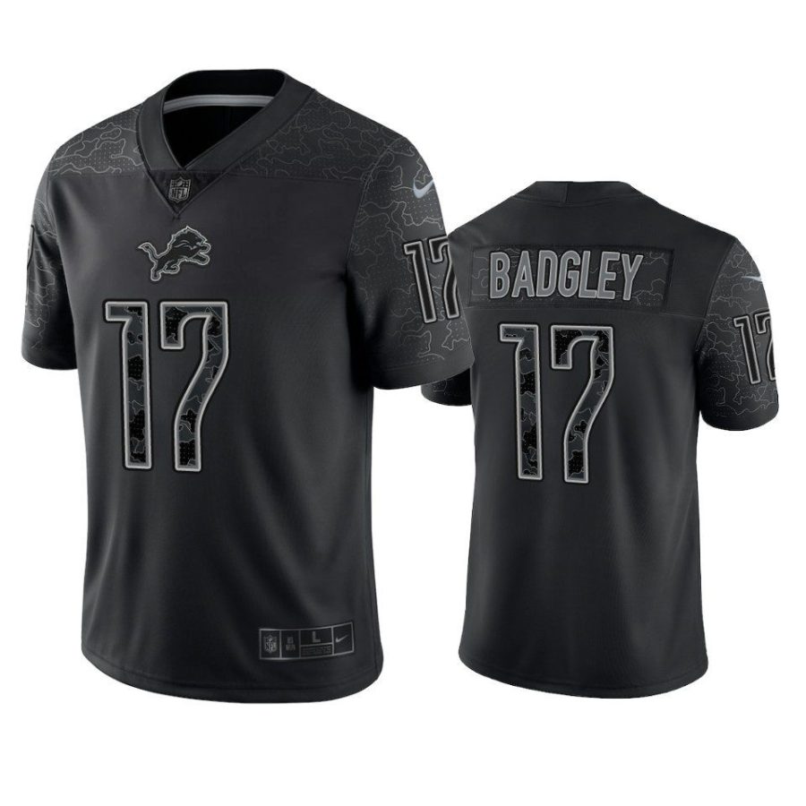 lions michael badgley black reflective limited jersey