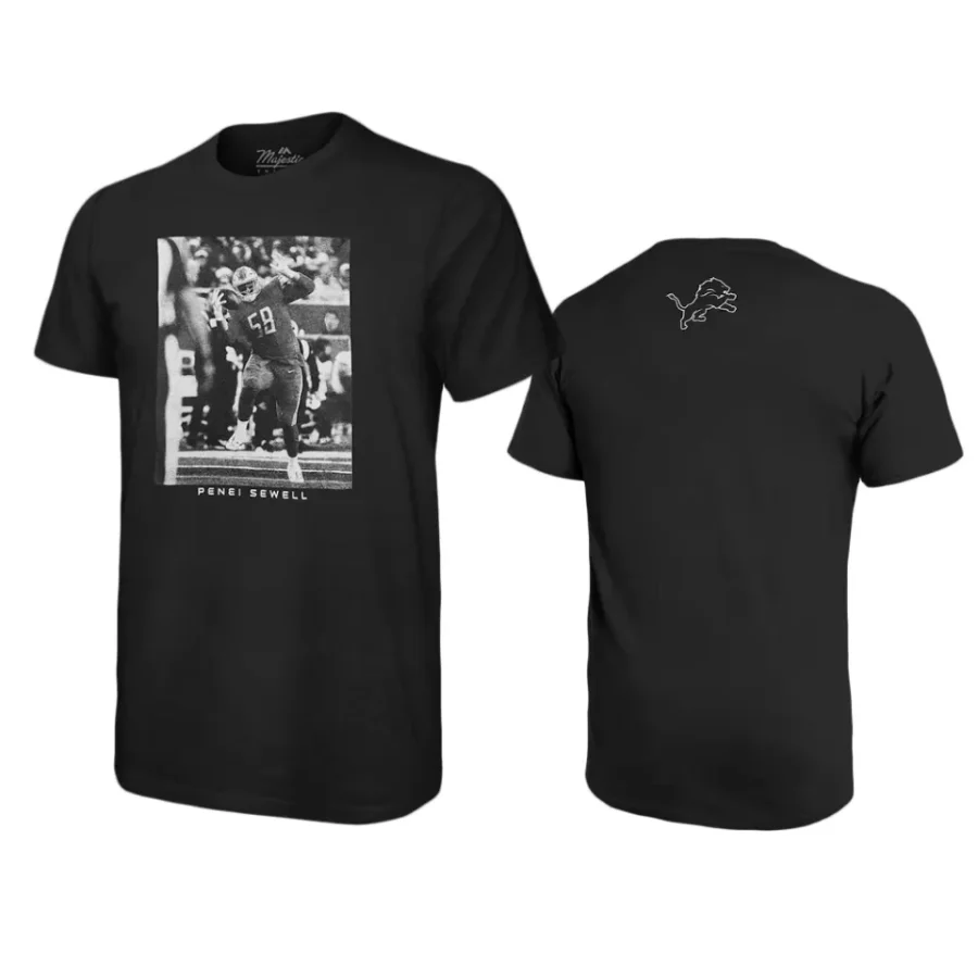 lions penei sewell black graphic t shirt