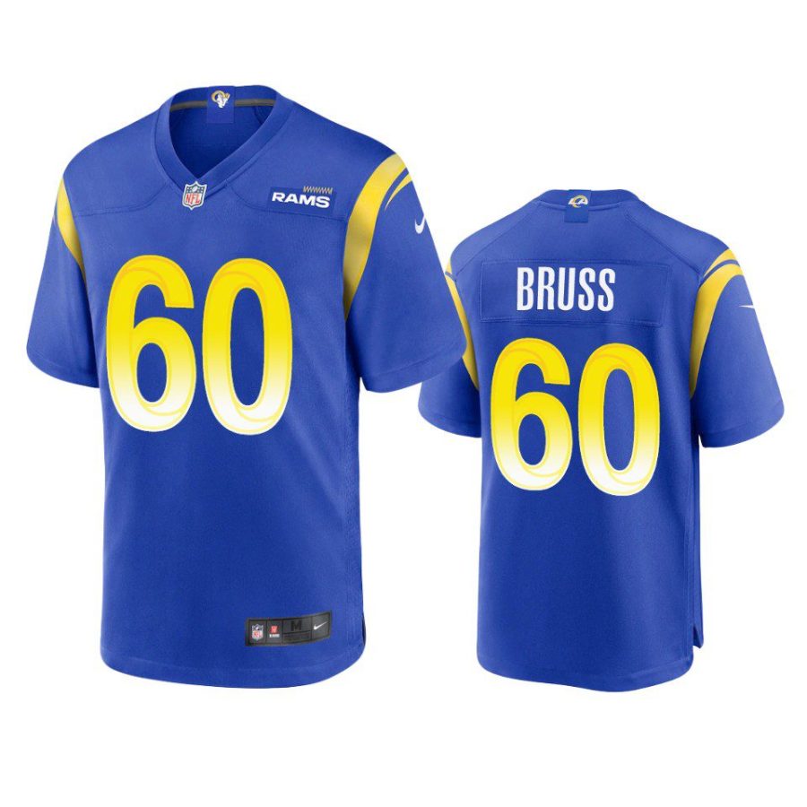 logan bruss rams game royal jersey