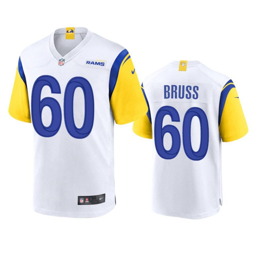 logan bruss rams white alternate game jersey