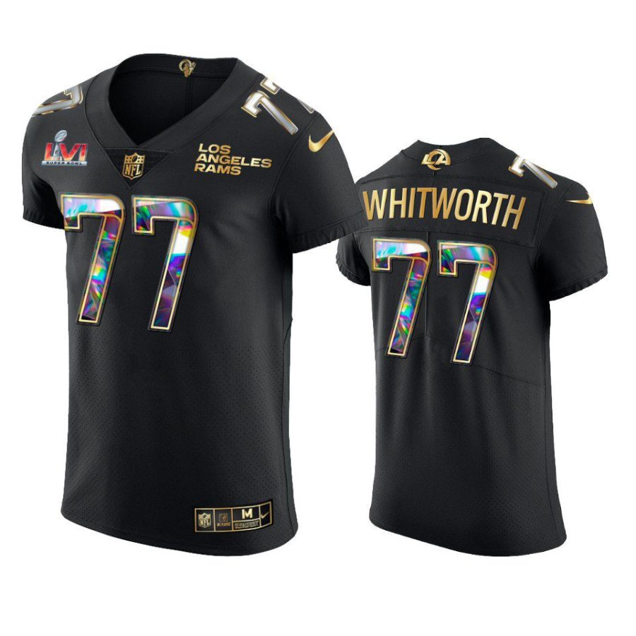 los angeles rams andrew whitworth black super bowl 56 diamond jersey