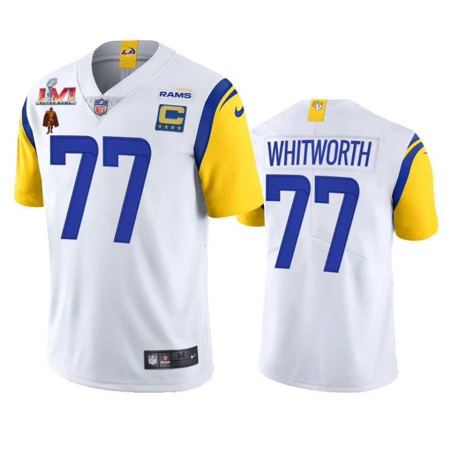 los angeles rams andrew whitworth white super bowl 56 limited jersey