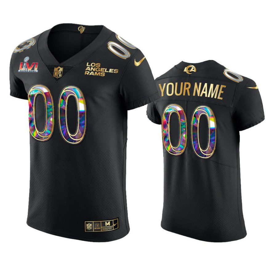 los angeles rams custom black super bowl 56 diamond jersey