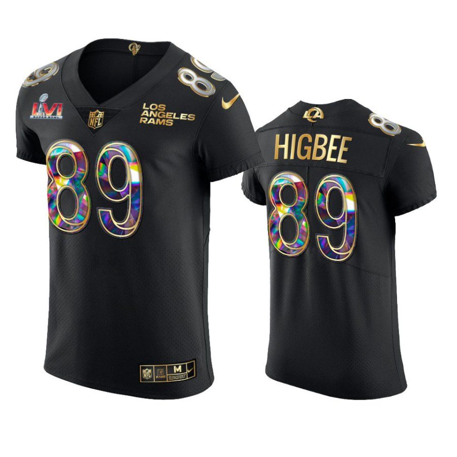 los angeles rams tyler higbee black super bowl 56 diamond jersey