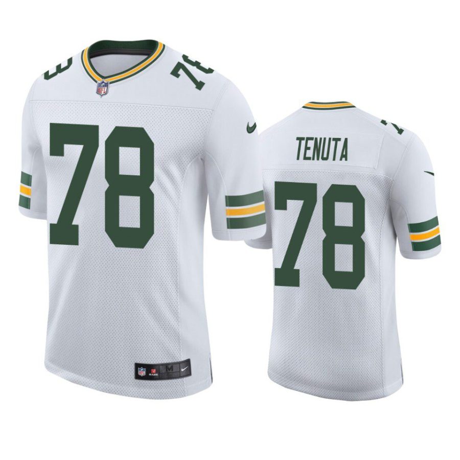 luke tenuta packers vapor limited white jersey