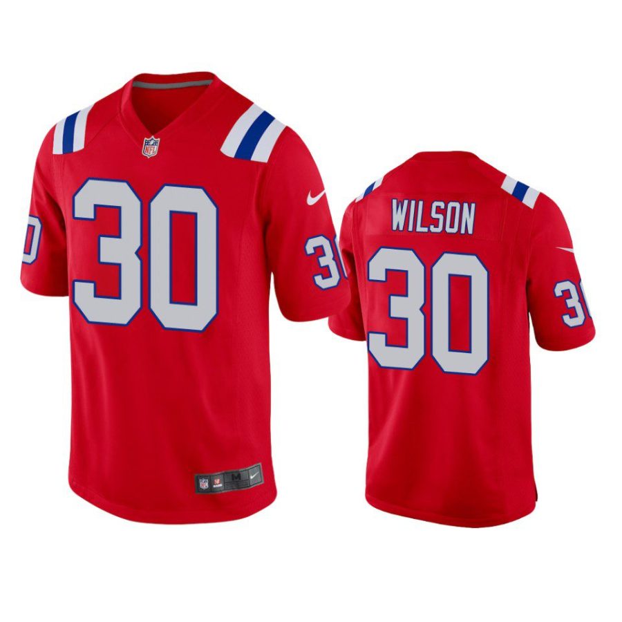 mack wilson patriots red alternate game jersey