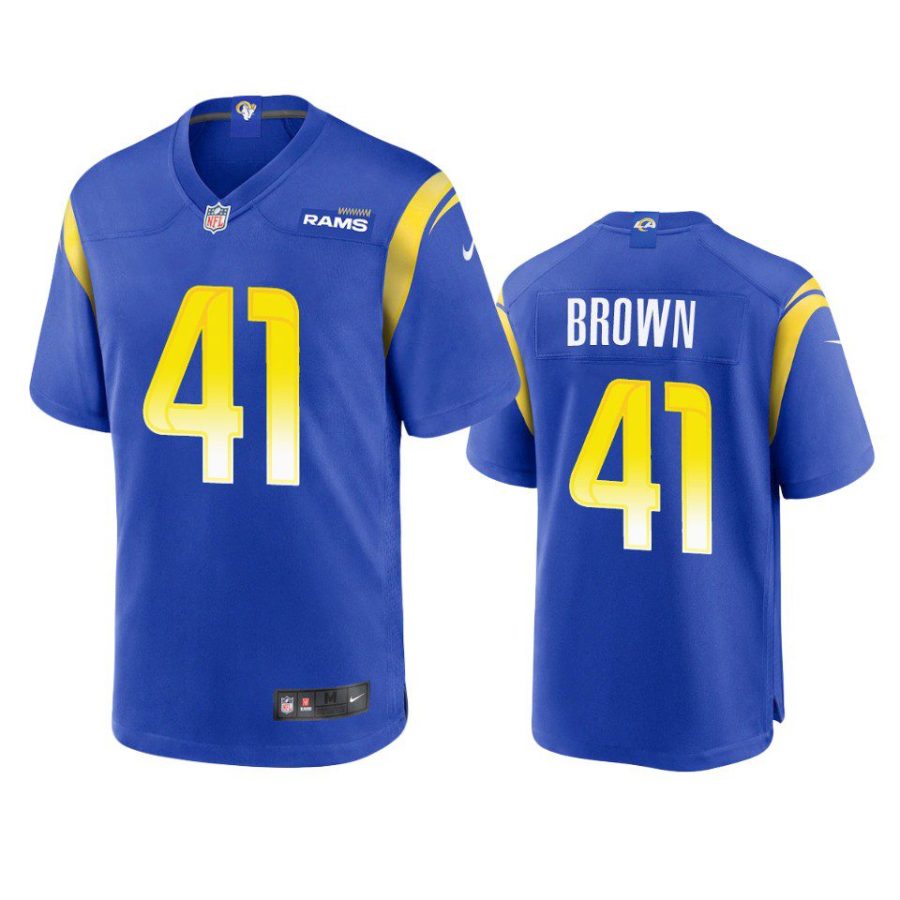 malcolm brown rams royal game jersey