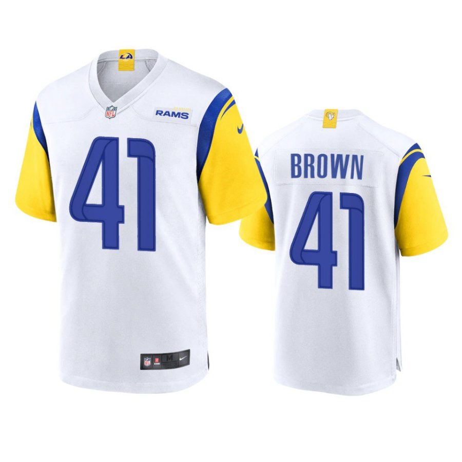 malcolm brown rams white alternate game jersey