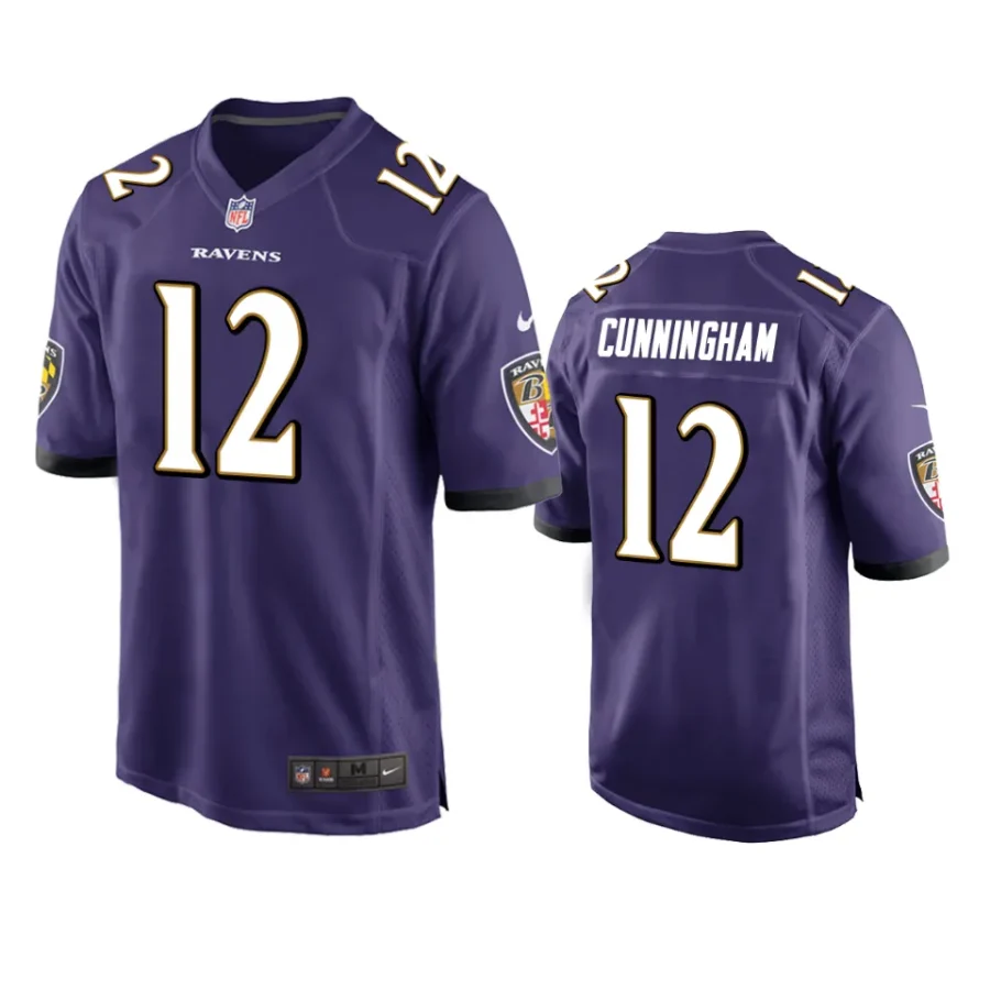 malik cunningham ravens purple game jersey