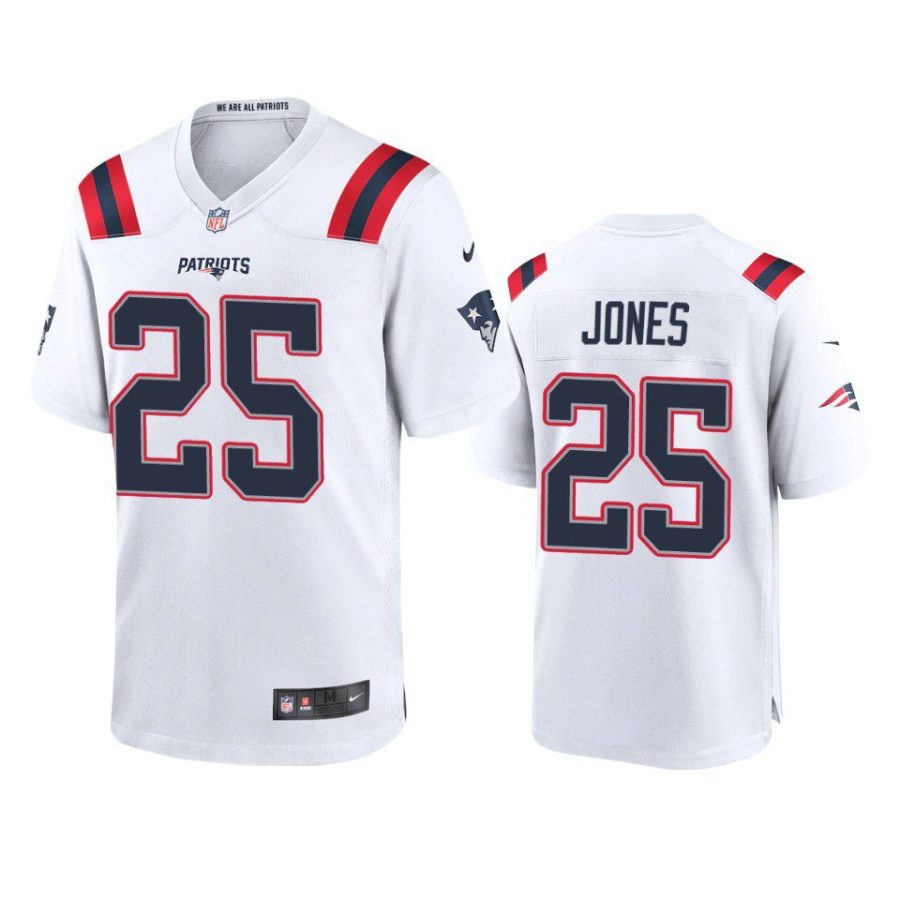 marcus jones patriots white game jersey