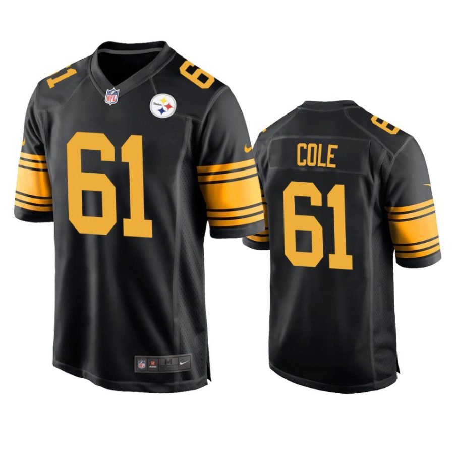 mason cole steelers black alternate game jersey