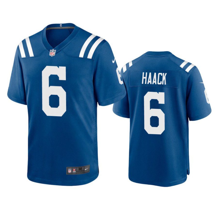 matt haack colts royal game jersey