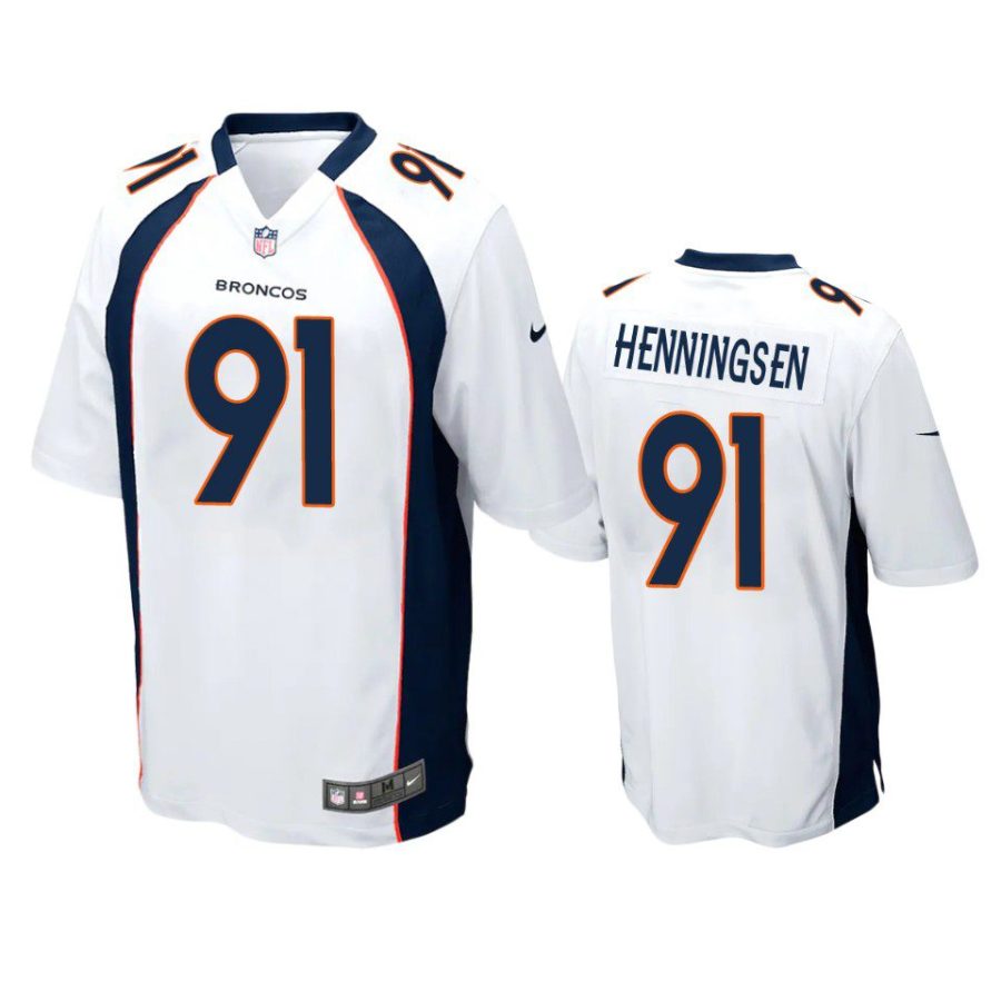 matt henningsen broncos white game jersey