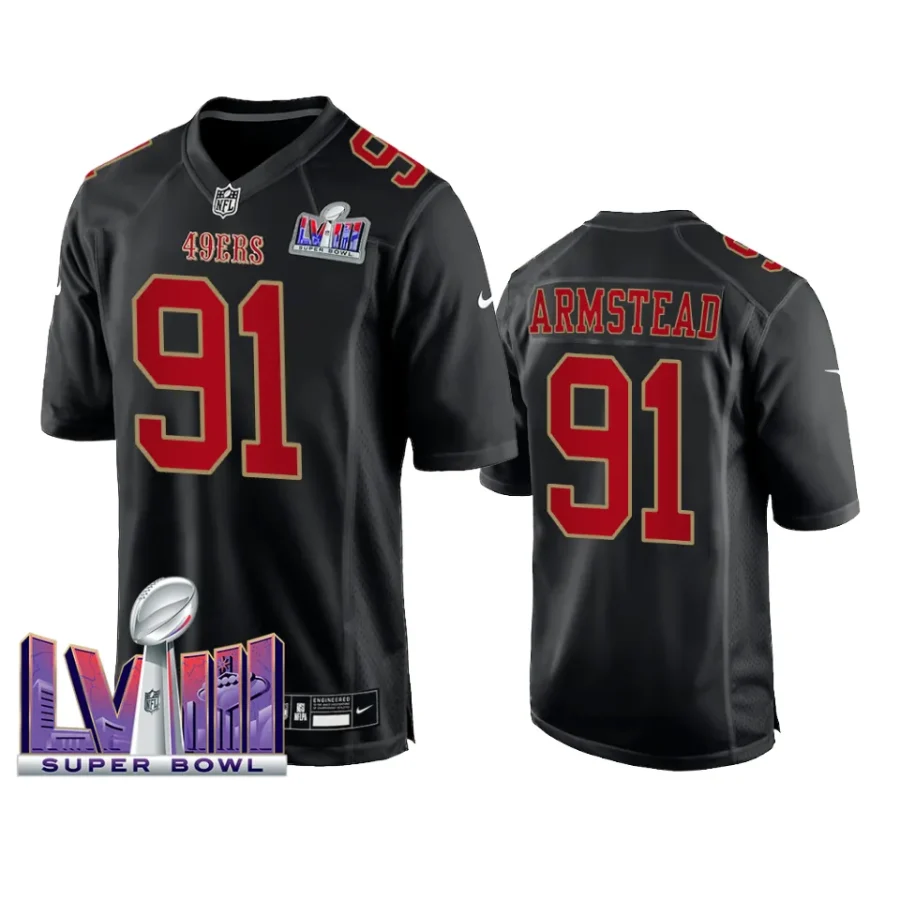 men arik armstead black super bowl lviii fashion jersey