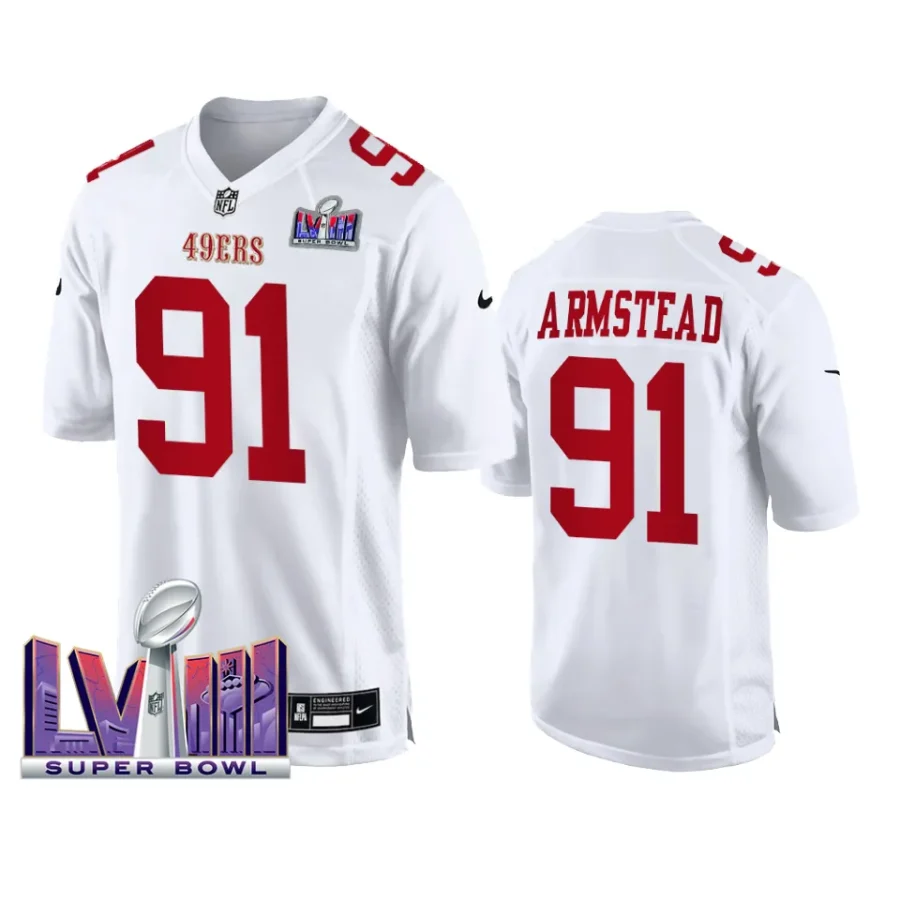 men arik armstead white super bowl lviii game jersey