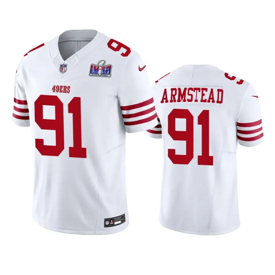 men arik armstead white super bowl lviii vapor fuse jersey