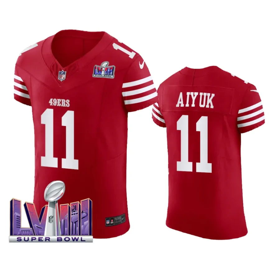 men brandon aiyuk scarlet super bowl lviii vapor elite jersey