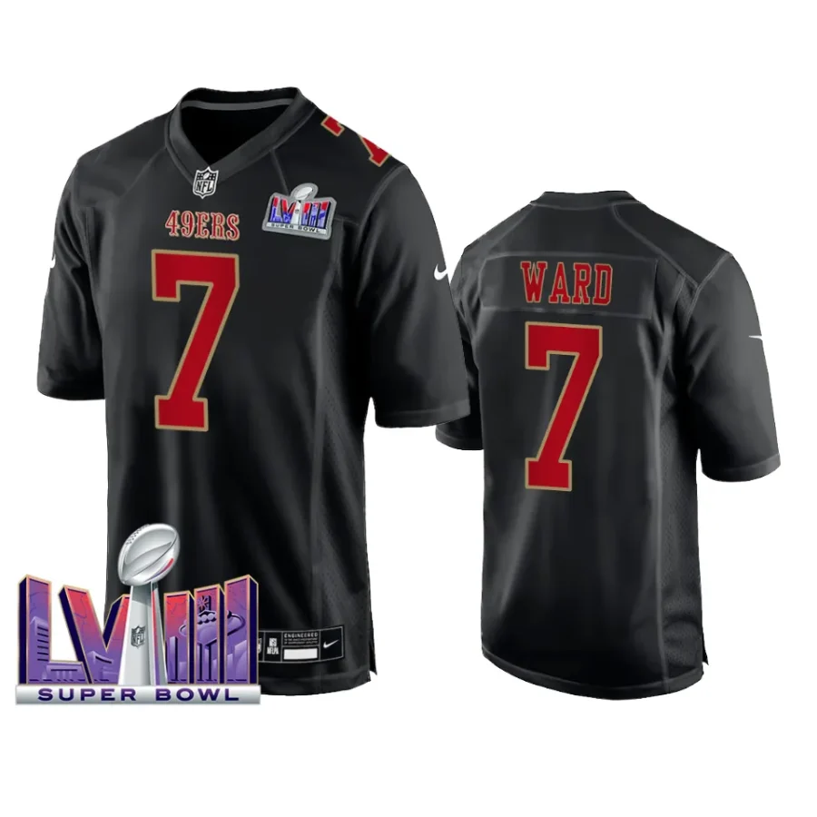 men charvarius ward black super bowl lviii fashion jersey