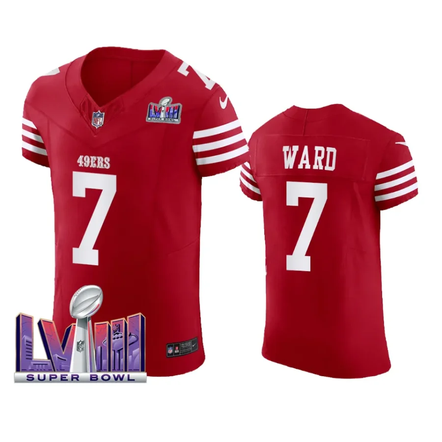 men charvarius ward scarlet super bowl lviii vapor elite jersey