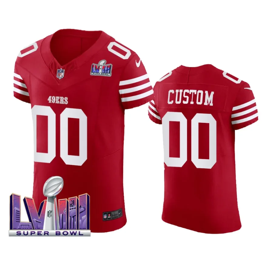 men custom scarlet super bowl lviii vapor elite jersey