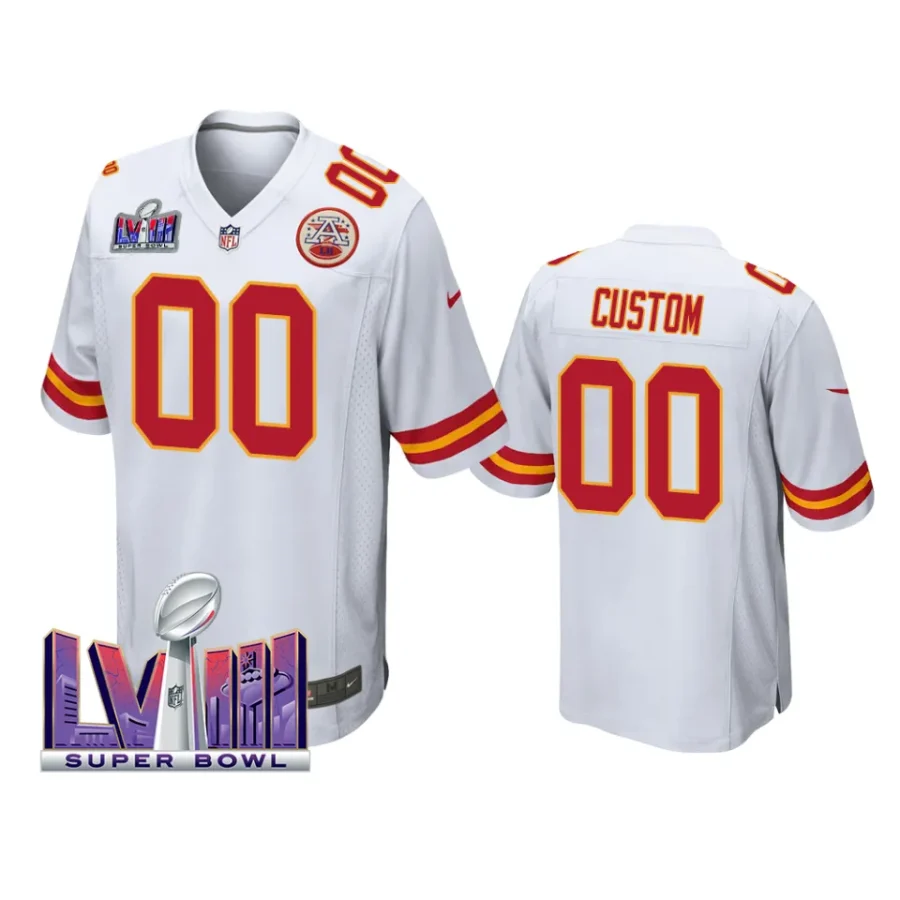 men custom white super bowl lviii game jersey 1