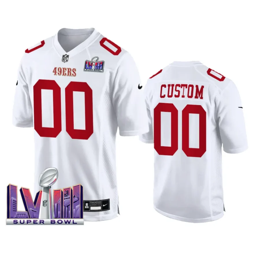 men custom white super bowl lviii game jersey