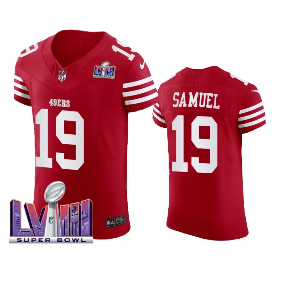 men deebo samuel scarlet super bowl lviii vapor elite jersey