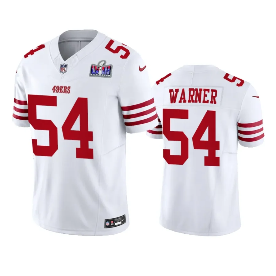 men fred warner white super bowl lviii vapor fuse jersey