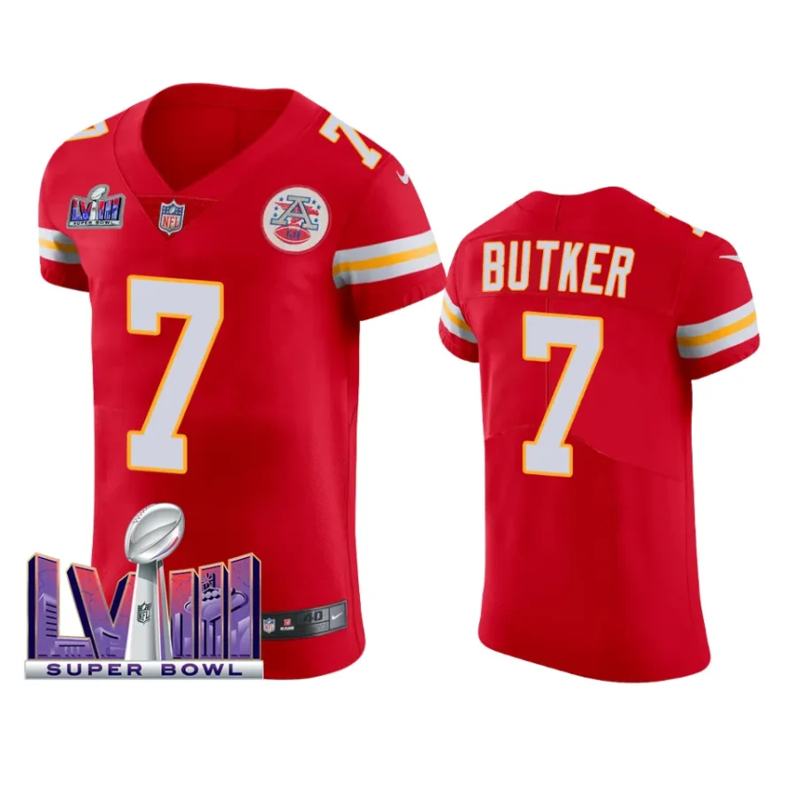 men harrison butker red super bowl lviii vapor elite jersey