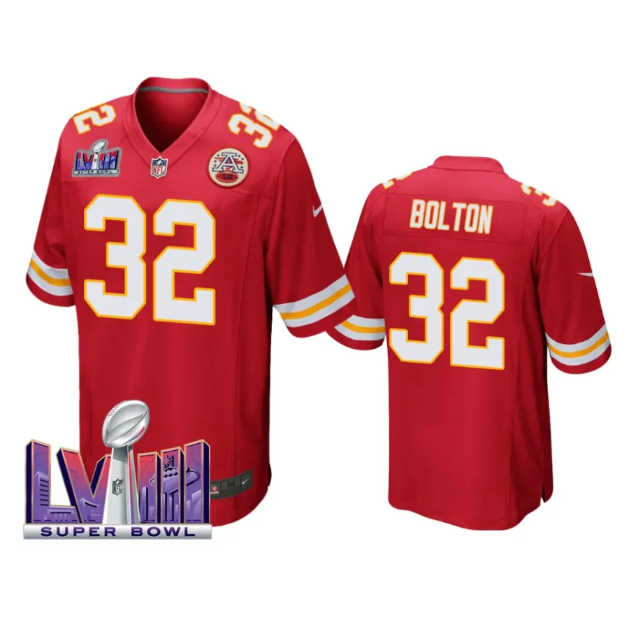 men nick bolton red super bowl lviii game jersey