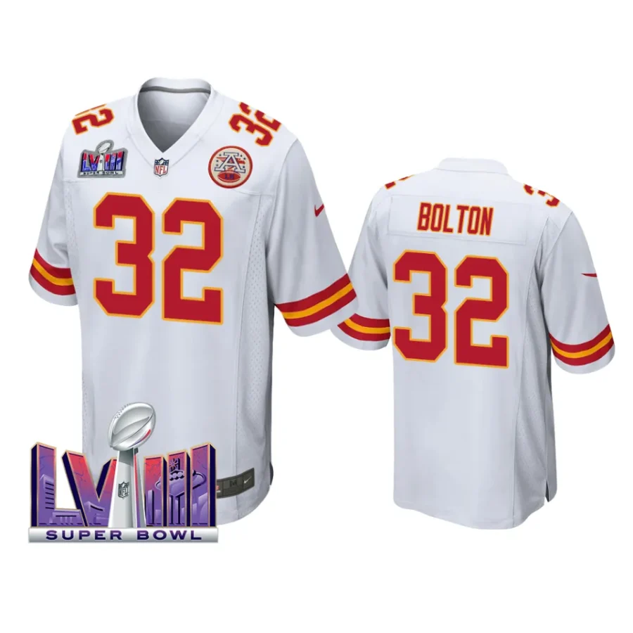 men nick bolton white super bowl lviii game jersey