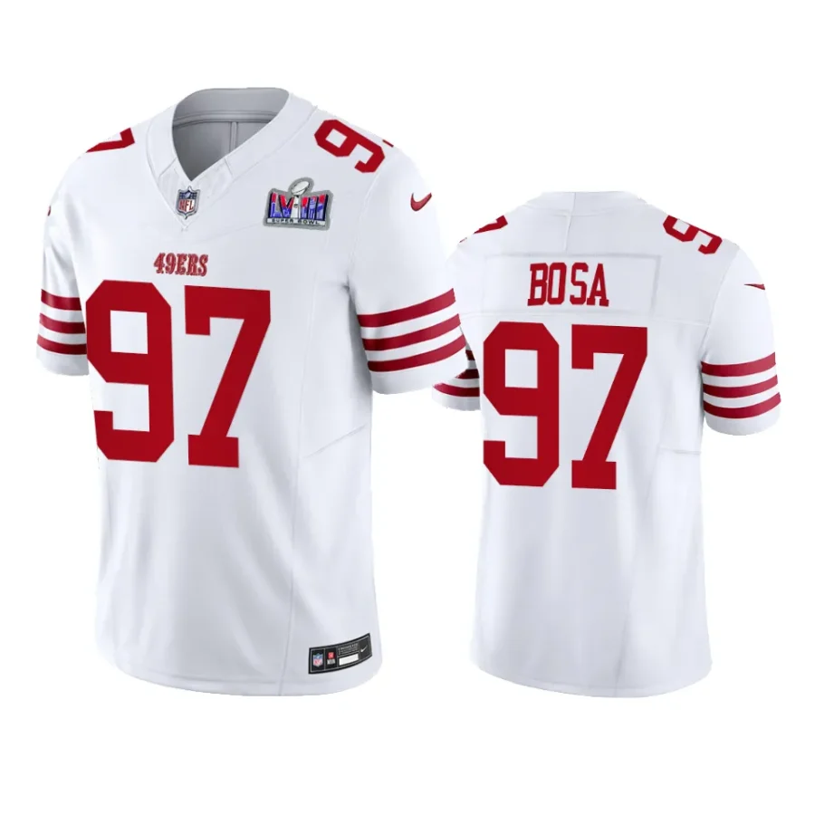 men nick bosa white super bowl lviii vapor fuse jersey