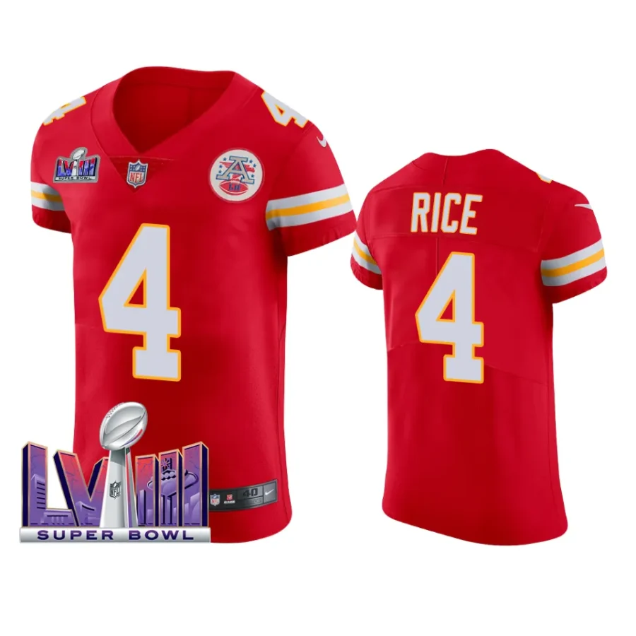 men rashee rice red super bowl lviii vapor elite jersey