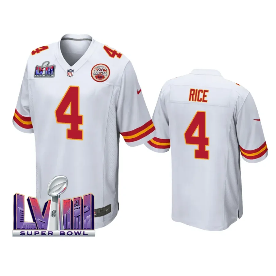 men rashee rice white super bowl lviii game jersey